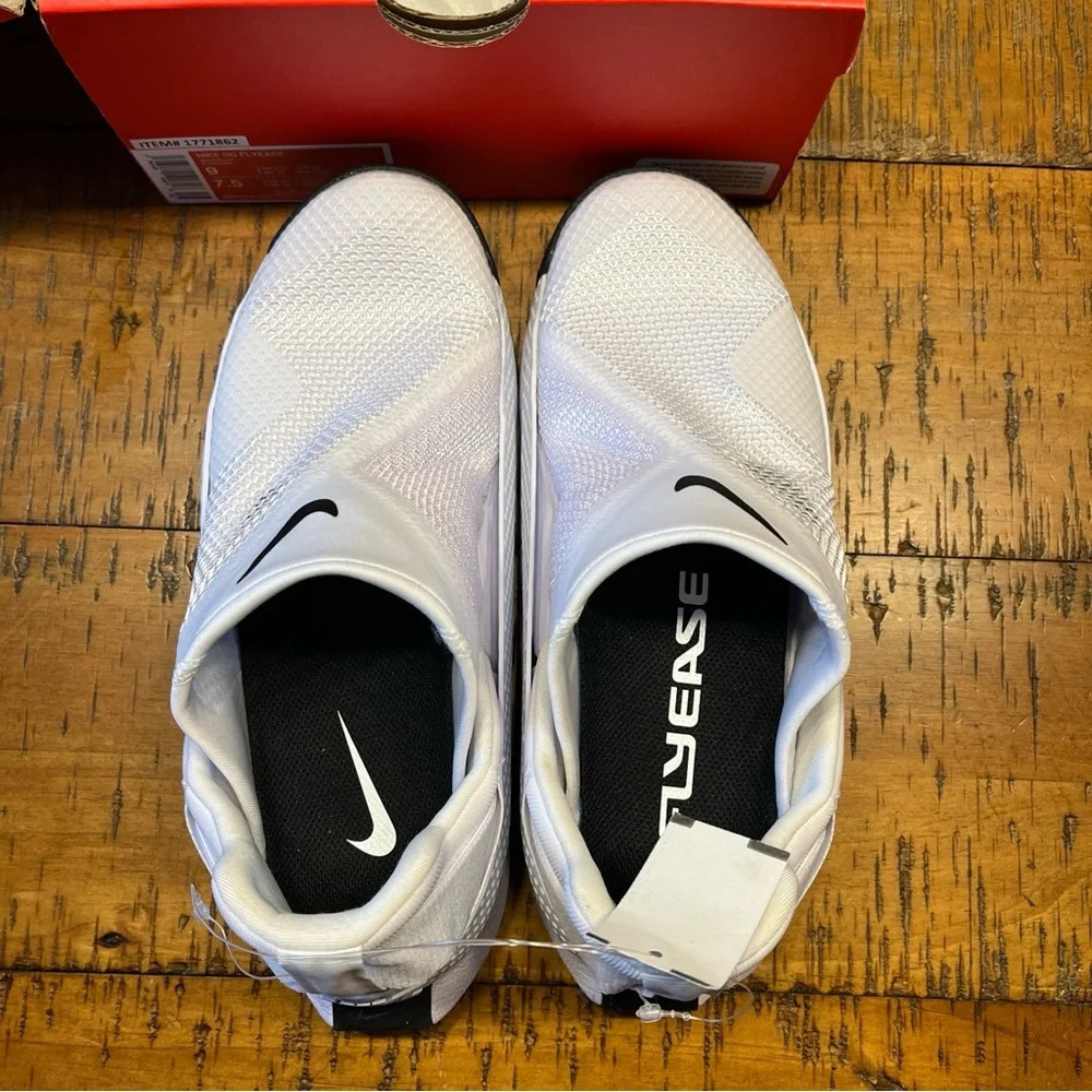 NWT NIKE Go FlyEase Easy On/Off Shoes White/Black - Picture 6 of 8